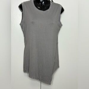 Elie Tahari Gray Sleeveless Asymmetric Hem Women Tank Size M - NWT